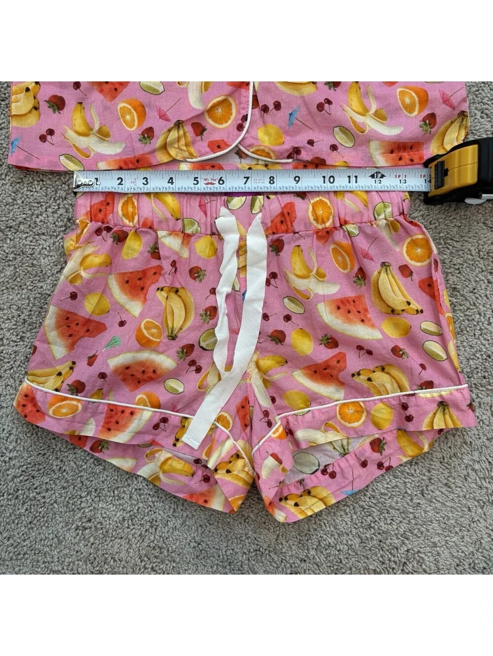 Edie Parker X J.Crew short-sleeve pajama set in fruit punch 100% cotton Size XXS